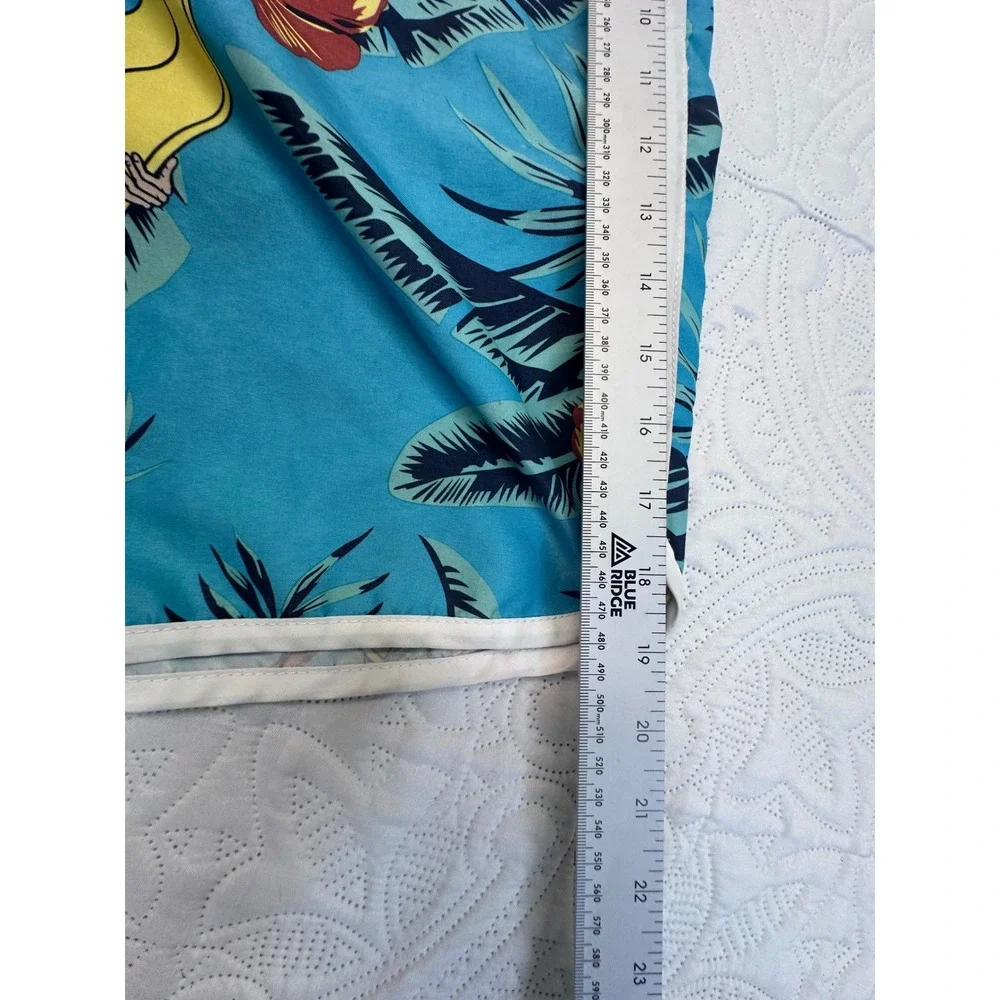 DC Comics Superman Surfing Tropical Swim Trunks Blue Hawaiian Board Shorts Men M